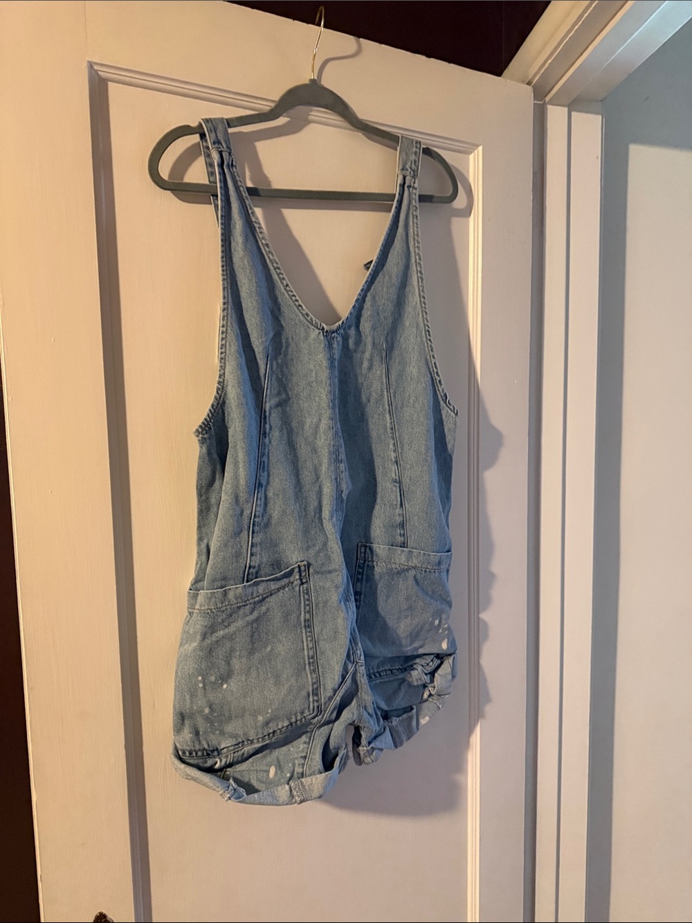 Free People denim shortalls